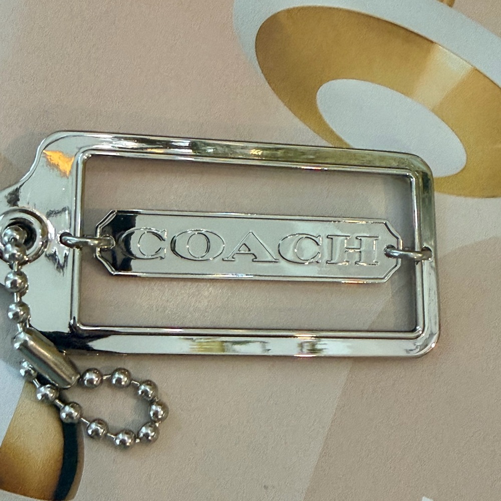 Coach Metallic Silver Keychain